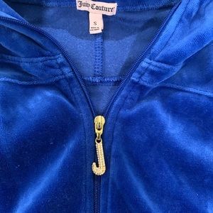 Juicy Couture Zip Front Hoodie Blue Size: Small